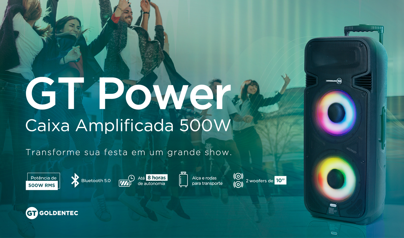 Caixa de Som Amplificada 500W RMS GT Power